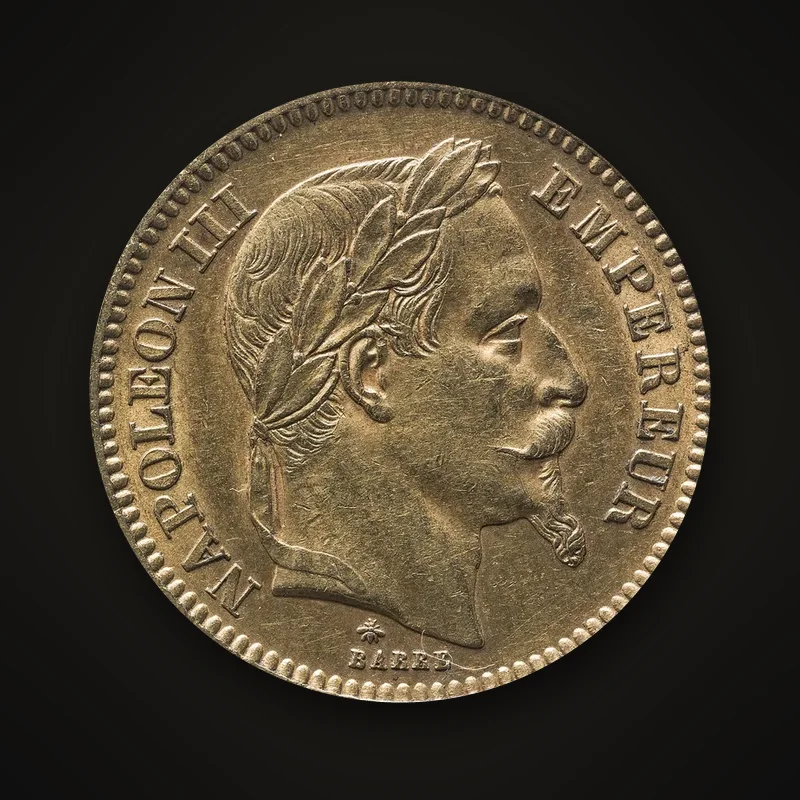 20 francs or Napoléon III tête laurée, 1866, avers